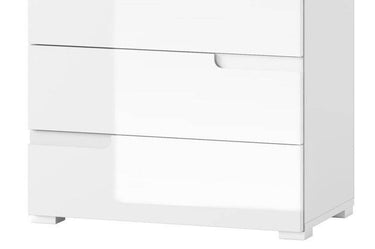 Santino White High Gloss 4-Drawer Narrow Chest: Modern Storage Solution for Bedrooms - UK Luxury Furniture